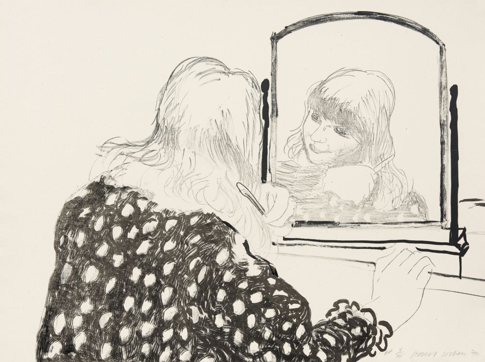 Lithographie Hockney - Ann combing her hair