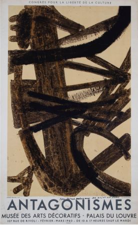 Lithographie Soulages - Antagonismes, 1960 - Hand-signed