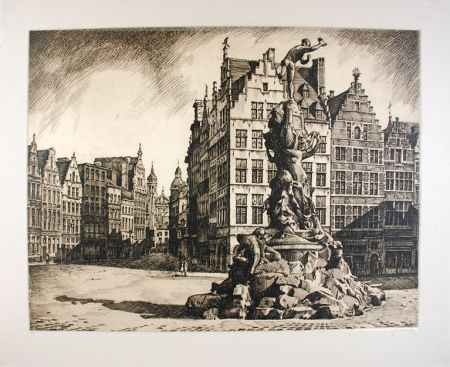 Eau-Forte Hebbelinck - Antwerpen - Grote Markt