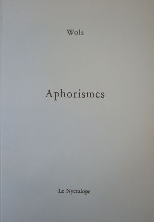 Livre Illustré Wols - Aphorismes