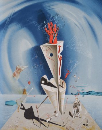 Lithographie Dali - Appareil et main, 1974