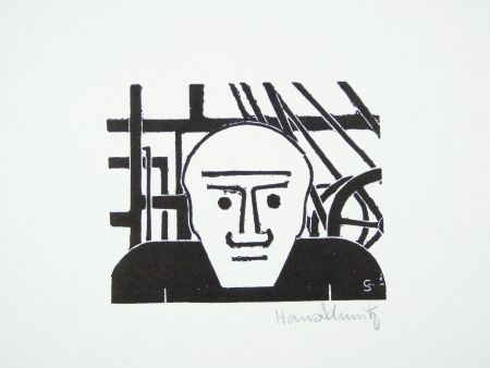 Linogravure Schmitz - Arbeiter (Worker)