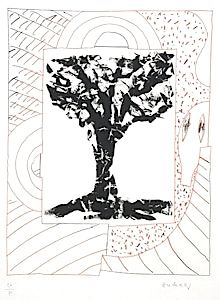 Eau-Forte Alechinsky - Arbre orange 