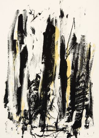 Lithographie Mitchell - Arbres (Black and Yellow)