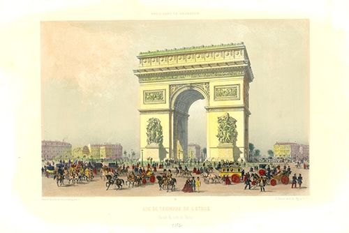 Lithographie Benoist - Arc de Triomphe de l'Etoile
