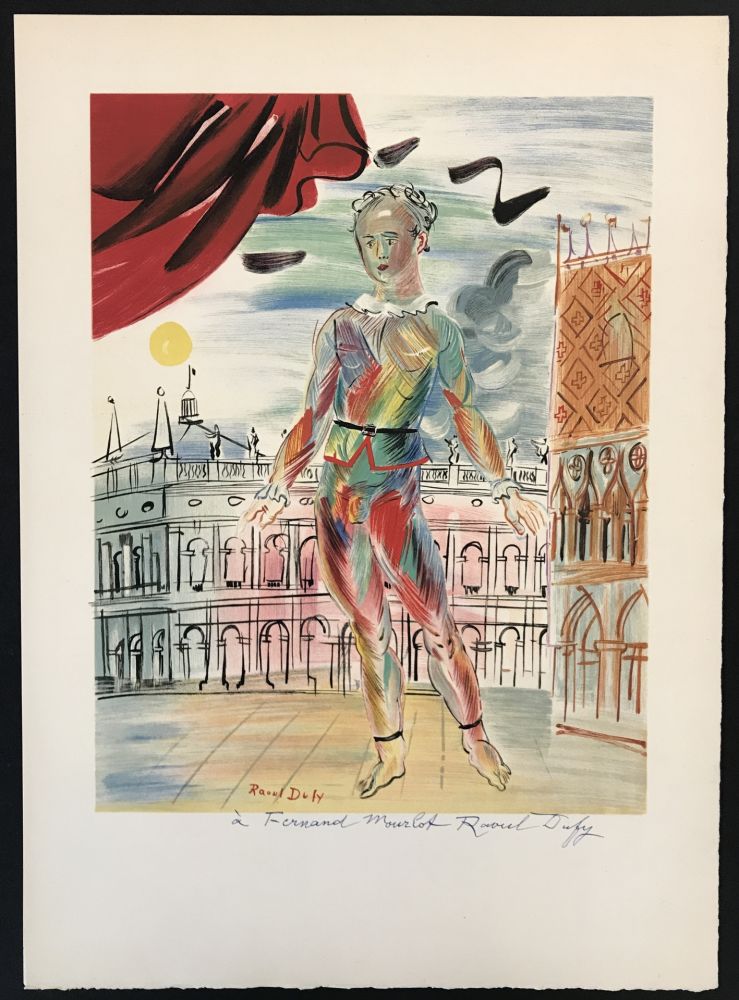 Lithographie Dufy - Arlequin a la Maniere Venitienne