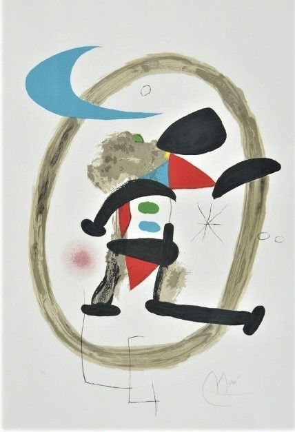 Lithographie Miró - Arlequin Circonscrit