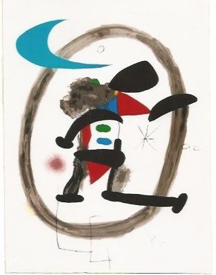 Lithographie Miró - Arlequin Circonscrit