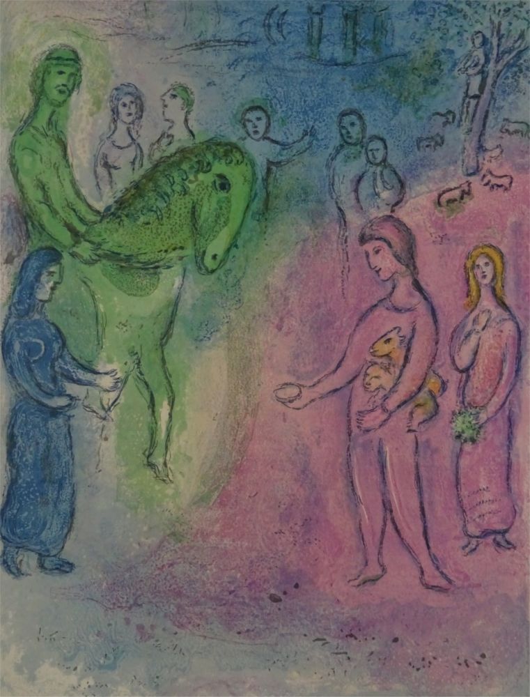 Lithographie Chagall - Arrivee de Dionysophane