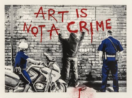 Sérigraphie Mr Brainwash - Art is not a crime