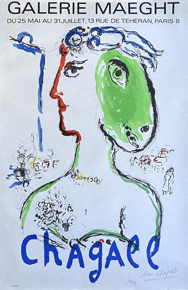 Lithographie Chagall - Artiste Phénix (signée au stylo)