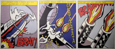 Lithographie Lichtenstein - As I opened Fire, 1966 - Triptych (3 panels)