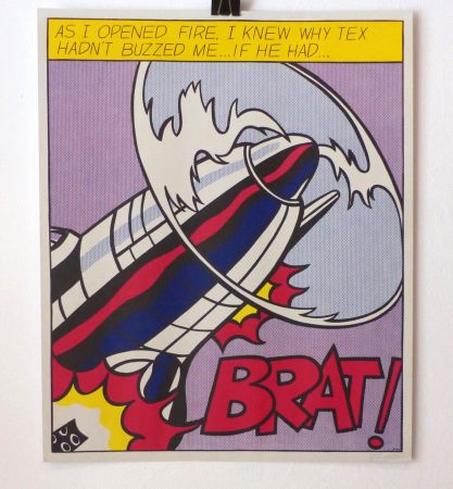 Lithographie Lichtenstein - As I opened fire. Lithographie signée. 