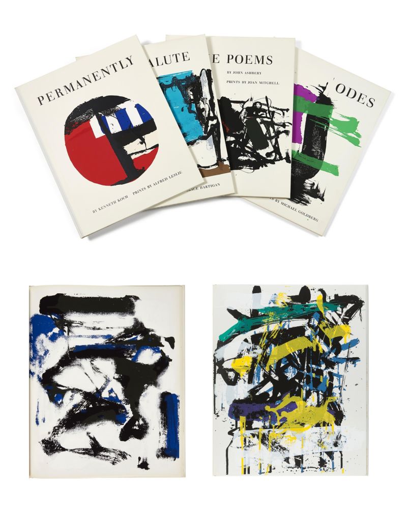 Livre Illustré Mitchell - ASHBERY (John). The Poems. 4 sérigraphies en couleurs de Joan Mitchell (1960)