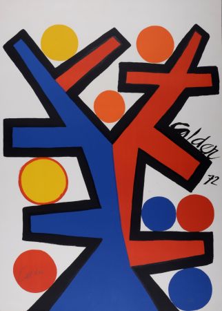 Lithographie Calder - Asymétrie, 1972 - Hand-signed