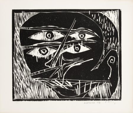 Gravure Sur Bois Alechinsky - Au fil du bois IV