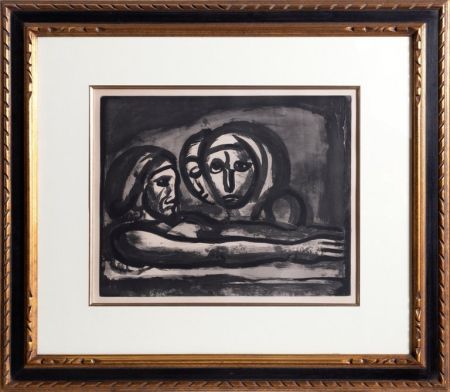 Aquatinte Rouault - Au Presser Le Raisin Fut Foule' (In the Winepress the Grapes were Crushed ) from the Misere Series, Plate 48