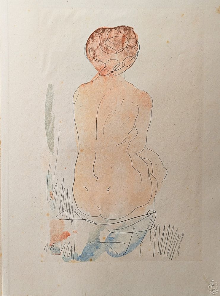 Lithographie Rodin - Auguste RODIN, Nude 2, 1920, Twelve Watercolours of Auguste Rodin, 1920