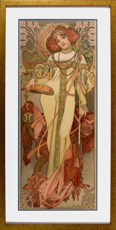 Lithographie Mucha - Automne, 1897 - Framed!
