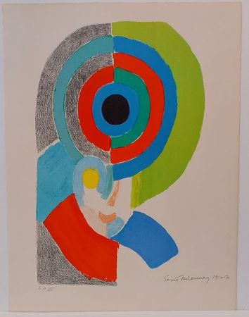 Lithographie Delaunay - Autoportrait simultané 