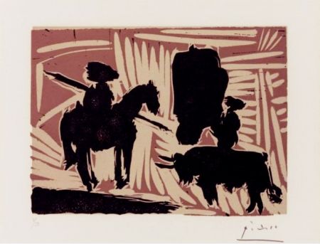 Linogravure Picasso - Avant le pique