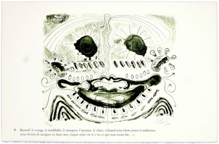 Lithographie Nørgaard - B. Béowulf, le voyage, le modifiable, le transport, l'inconnu, le chaos, 