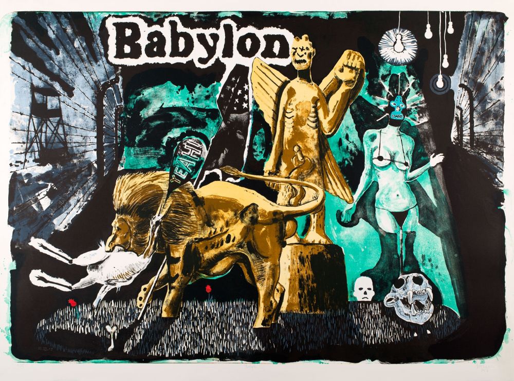 Lithographie Deroubaix - Babylon