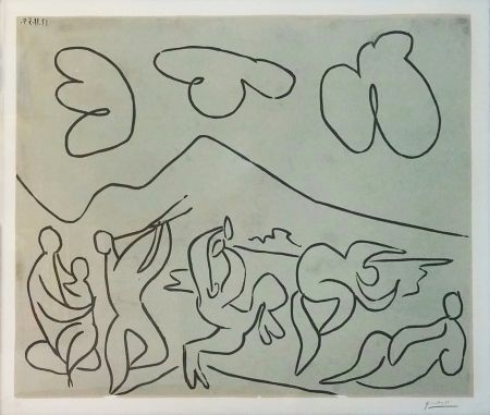 Linogravure Picasso - BACCHANALE (BLOCH 927)