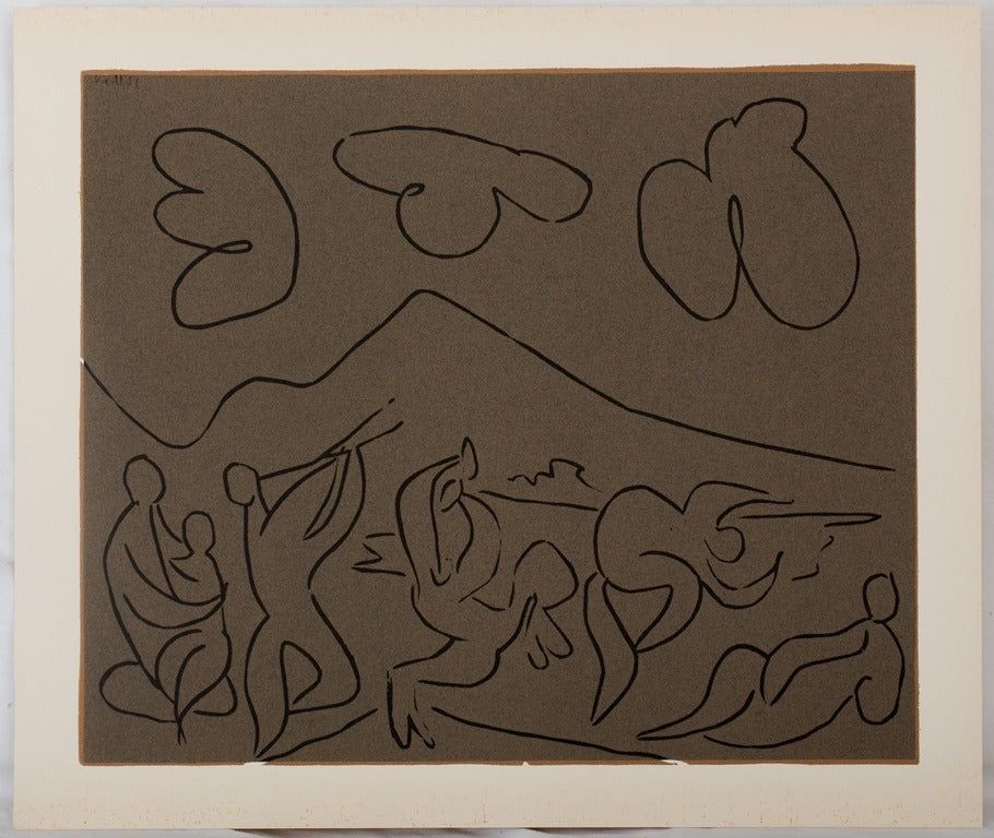 Linogravure Picasso - Bacchanale : la danse des faunes