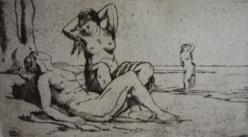 Gravure Wilm - Badende Frauen / Bathing Women