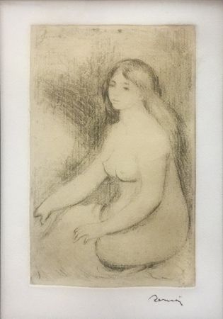 Gravure Renoir - BAIGNEUSE ASSISE (D., S. 11)