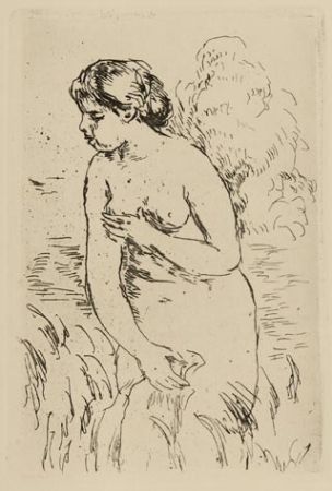 Gravure Renoir - Baigneuse debout à mi-jambes