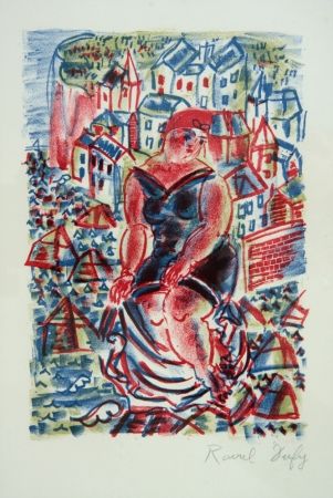 Lithographie Dufy - Baigneuse Devant le Port de St Adresse