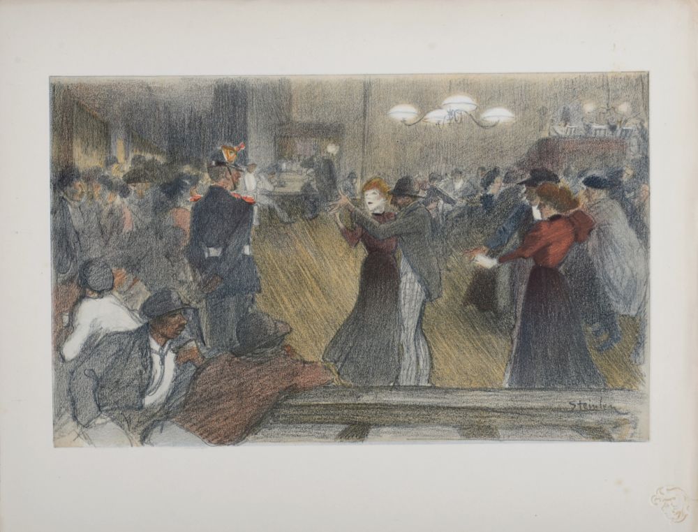 Lithographie Steinlen - Bal des Barrières, 1897