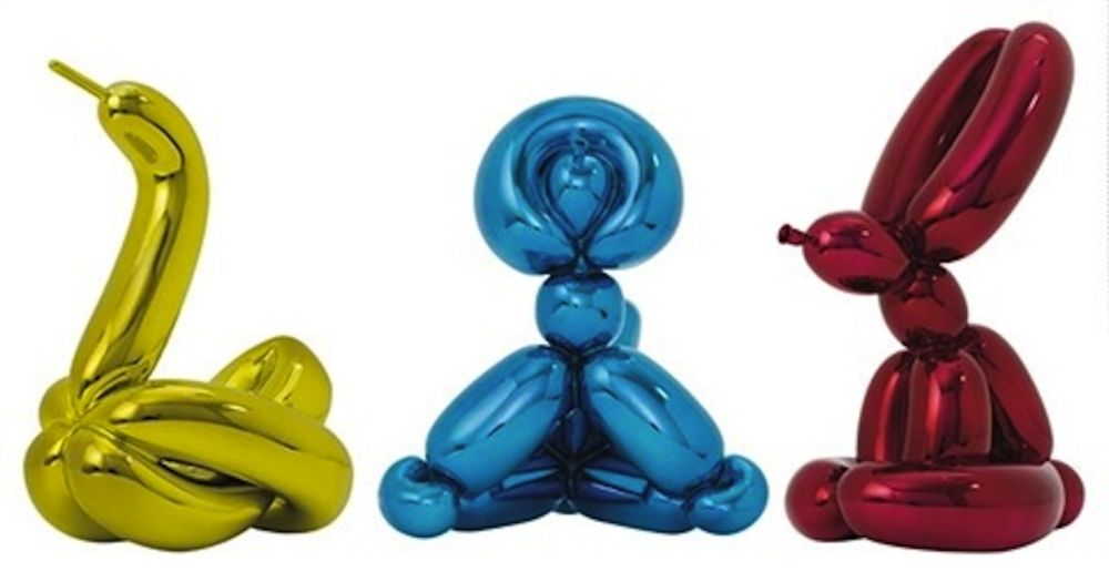 Céramique Koons - Balloon Animals - Swan, Monkey & Rabbit