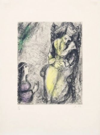 Gravure Chagall - Bath-Sheba at the Feet of David