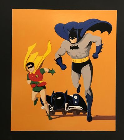 Sérigraphie Ramos - Batman, Robin and Batmobile