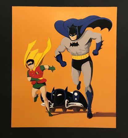 Sérigraphie Ramos - Batman, Robin and Batmobile