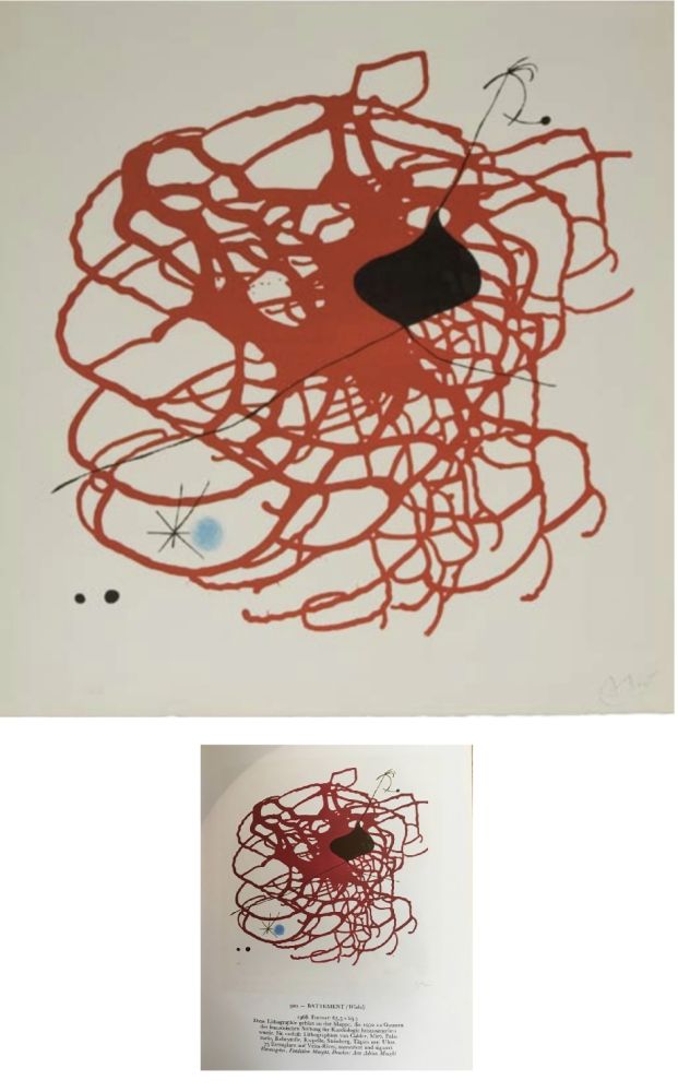 Lithographie Miró - Battement