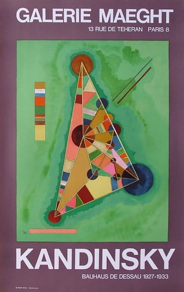 Affiche Kandinsky - BAUHAUS DE DESSAU. Affiche originale en lithographie (1965).
