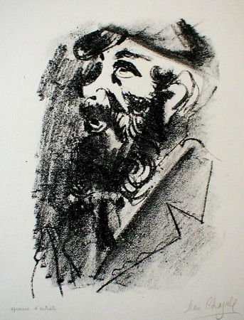 Lithographie Chagall - Bearded Man with Cap
