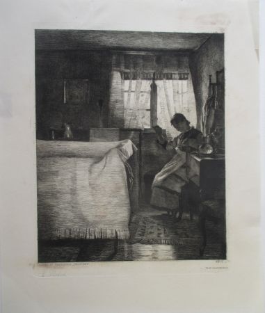 Gravure Ilsted - Bed Chamber Interior