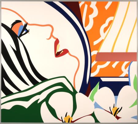 Sérigraphie Wesselmann - Bedroom Face with Orange Wallpaper