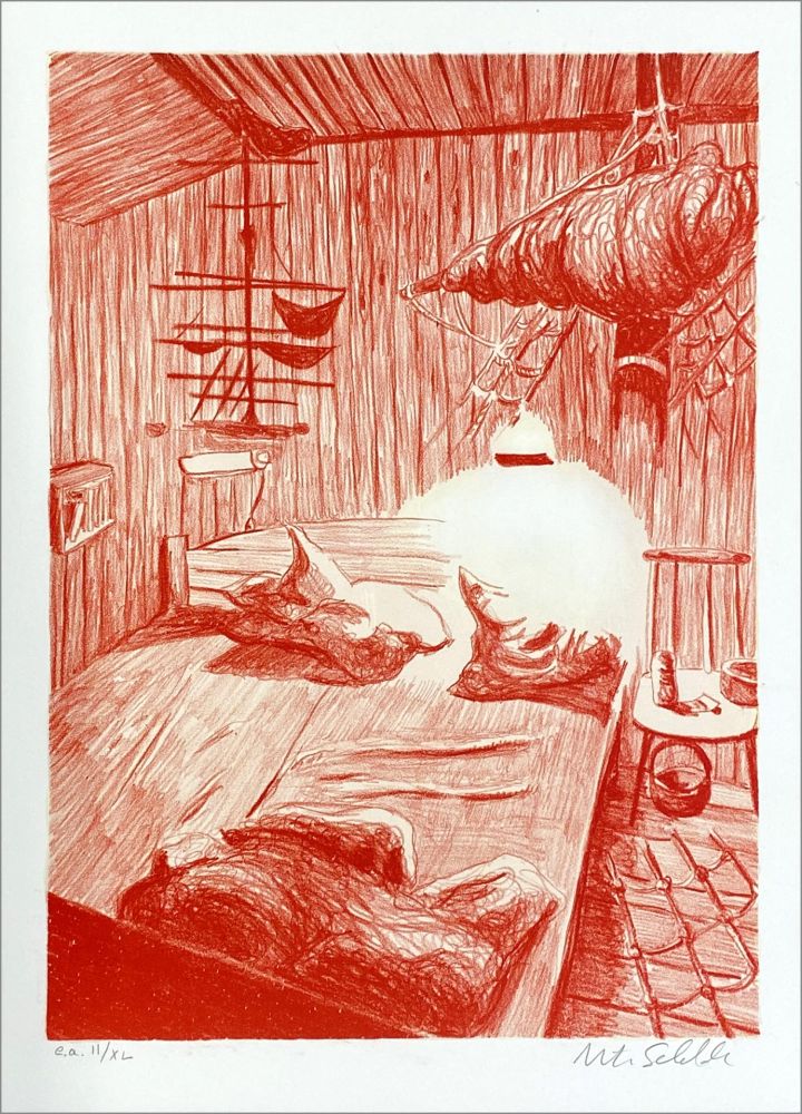 Lithographie Schelde - Bedroom ships