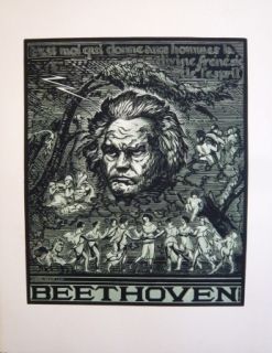 Gravure Sur Bois Belot  - Beethoven