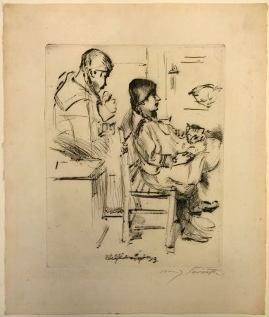 Eau-Forte Corinth - Bei der Toilette, 1919
