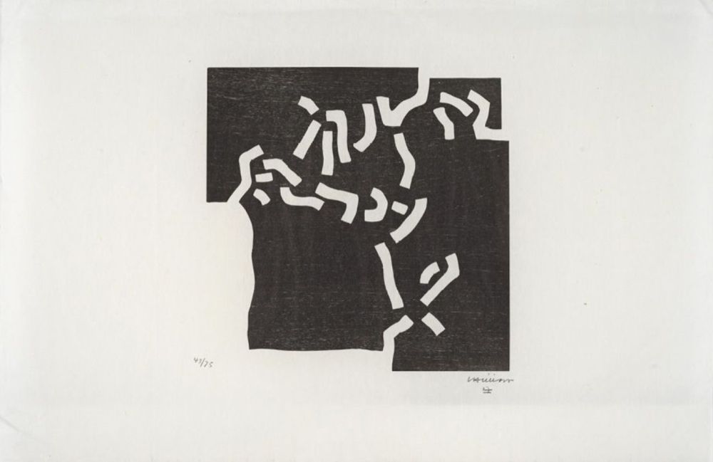 Gravure Sur Bois Chillida - Beltza II