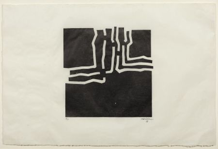 Gravure Sur Bois Chillida - Beltza III