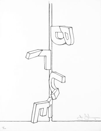 Lithographie Johns - Bent Blue