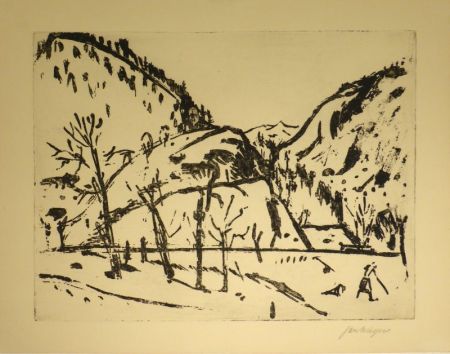 Gravure Wiegers  - (Berglandschaft)